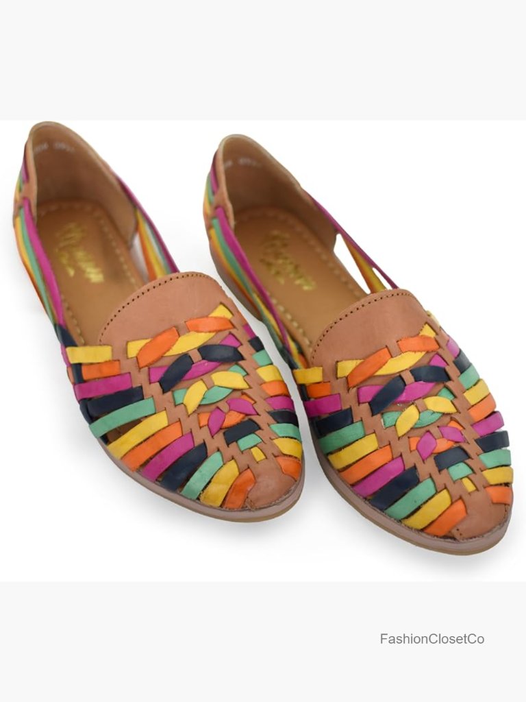 Handmade Genuine Leather Woven Huarache Sandals With Cushioned Insole, Slip-On